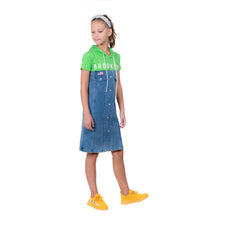 Girl's Green Denim Tunic Dress.