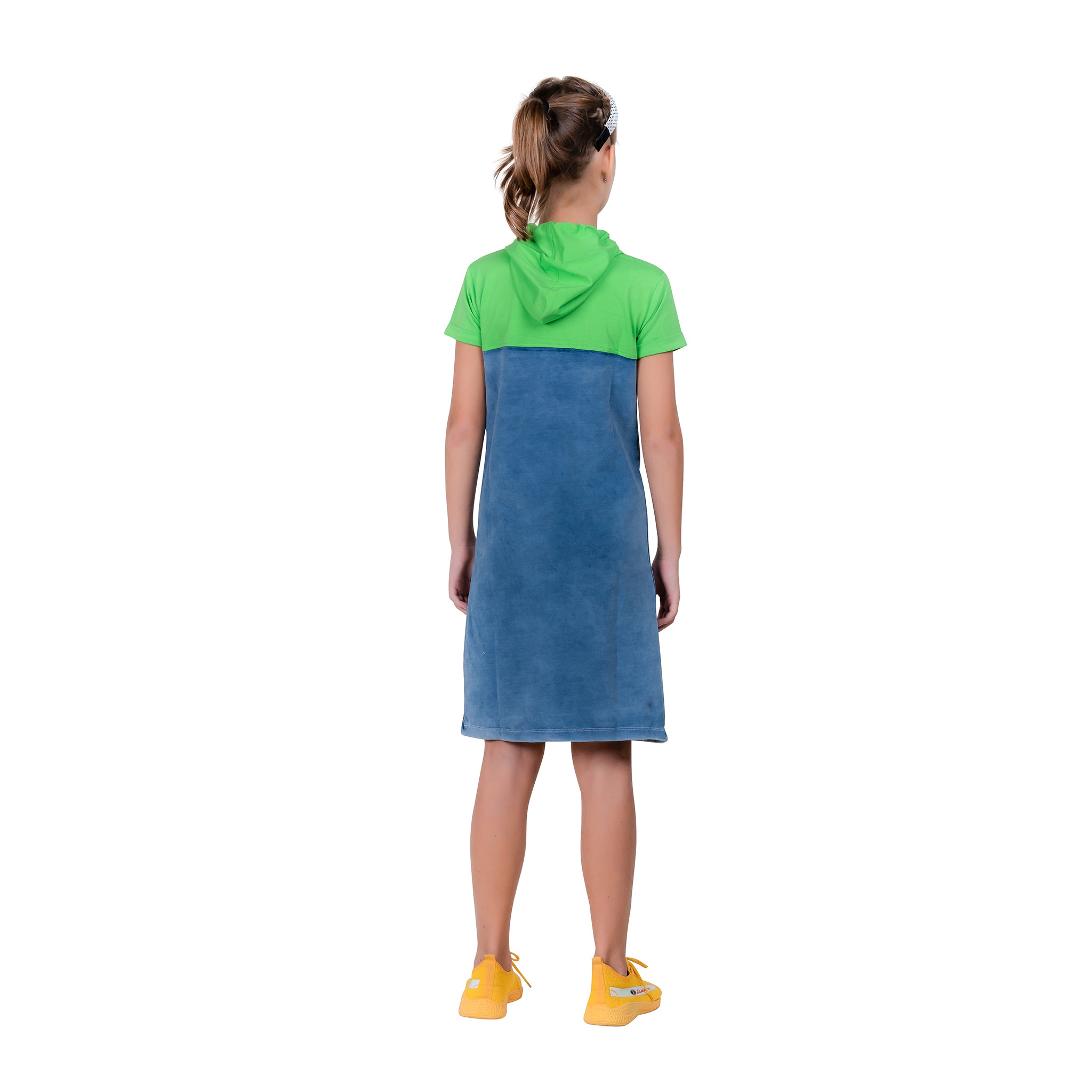 Girl's Green Denim Tunic Dress.