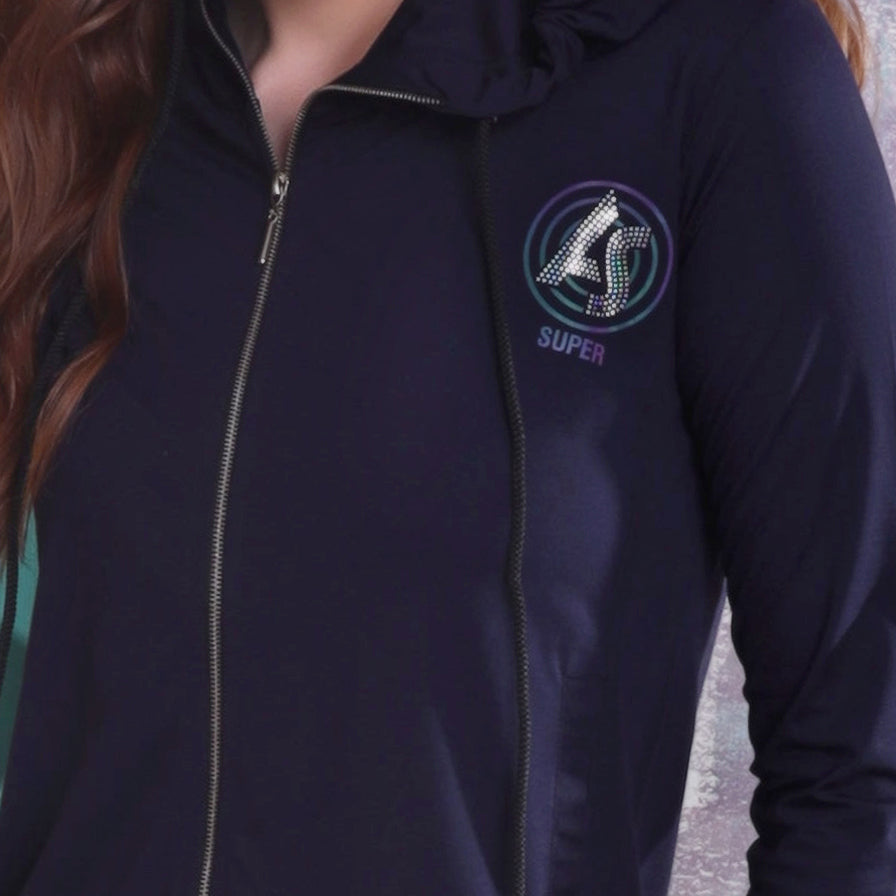 Astron – Zip-Through Full Sleeve Hoodie Red Color for Women