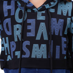 Girls Typography Print Hooded Tunic Dress.