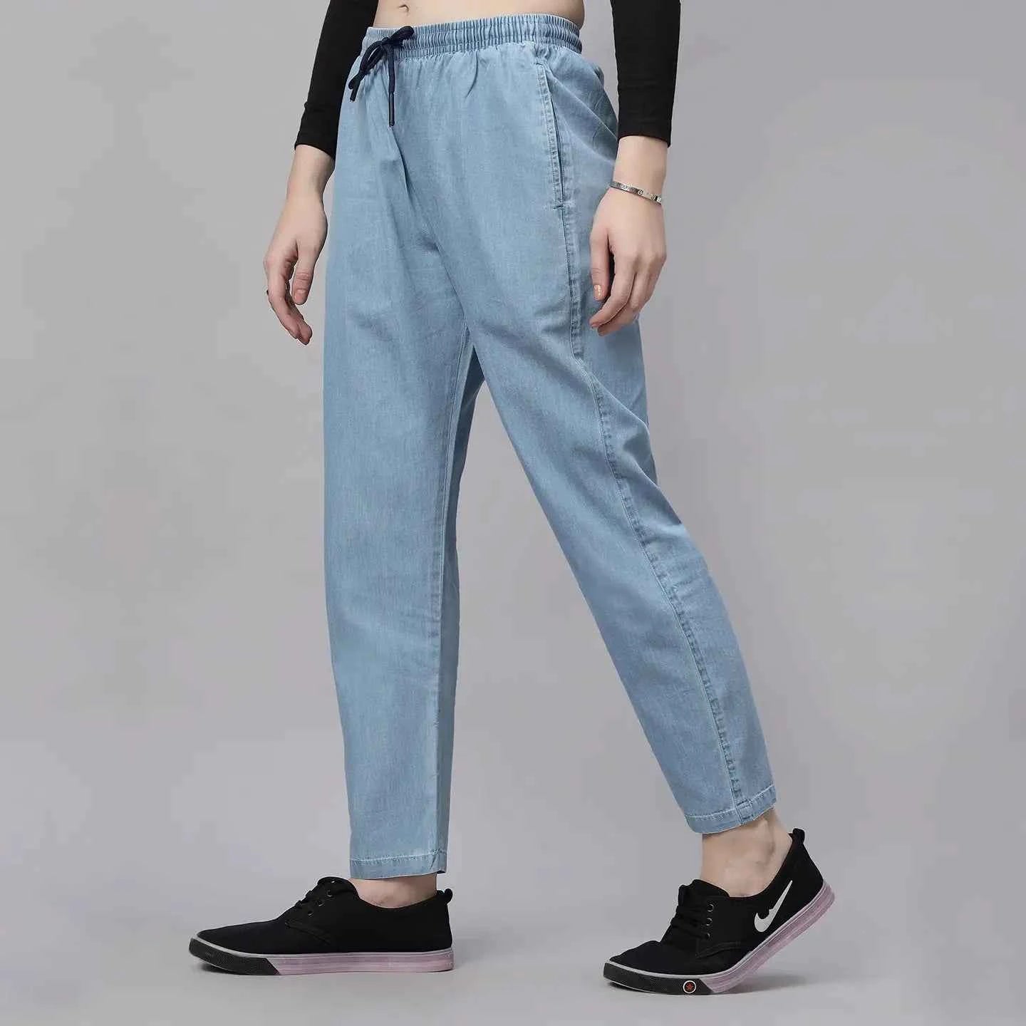 Astron – Lightweight Silky Baggy Fit Mid-Waist Jeans