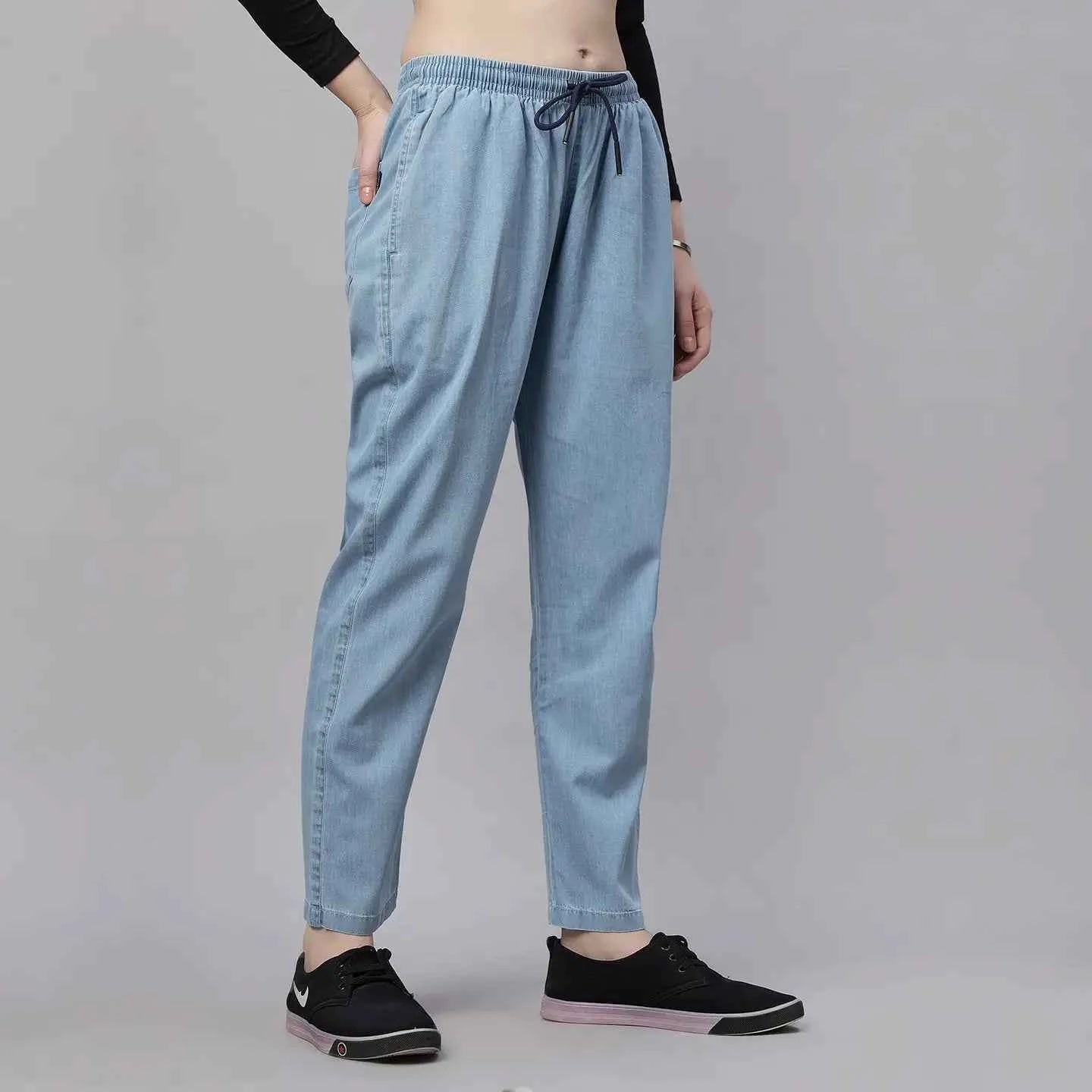 Astron – Lightweight Silky Baggy Fit Mid-Waist Jeans