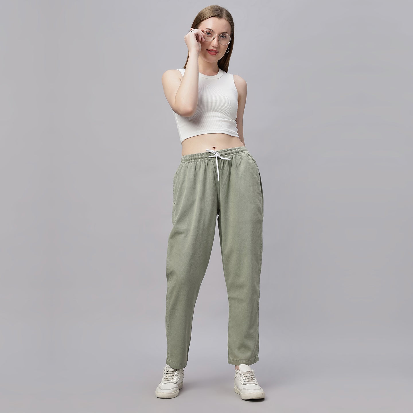 Tencel Baggy Fit Mid Waist Denim Jeans Pant.