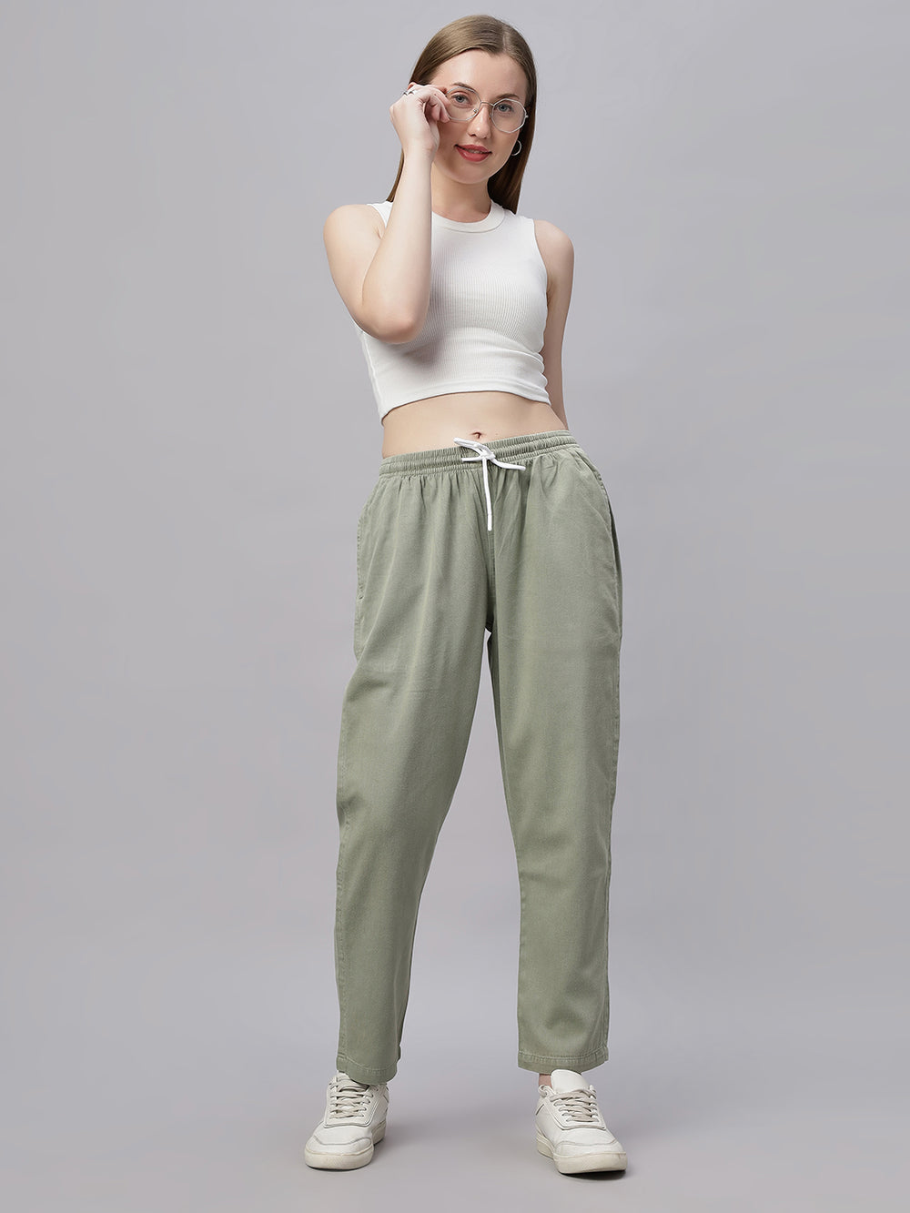 Tencel Baggy Fit Mid Waist Denim Jeans Pant.