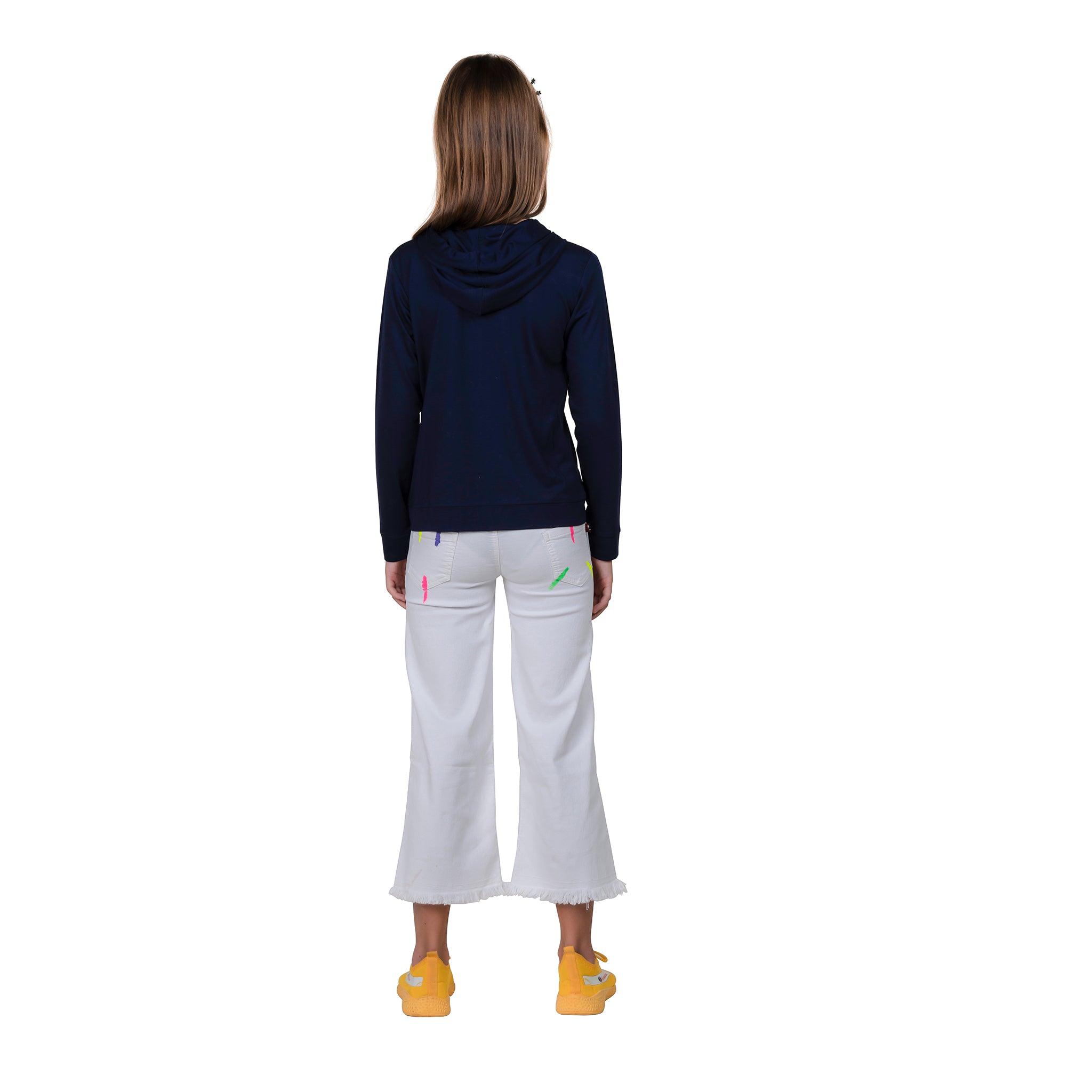 Typography Print Girl's Zip-through Hoodie.