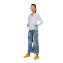 Typography Print Girl's Zip-through Hoodie.