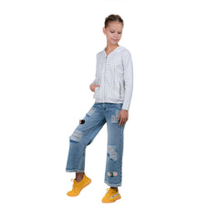 Typography Print Girl's Zip-through Hoodie.