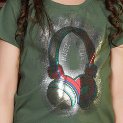 Half Sleeve Round Neck Girls T-shirt