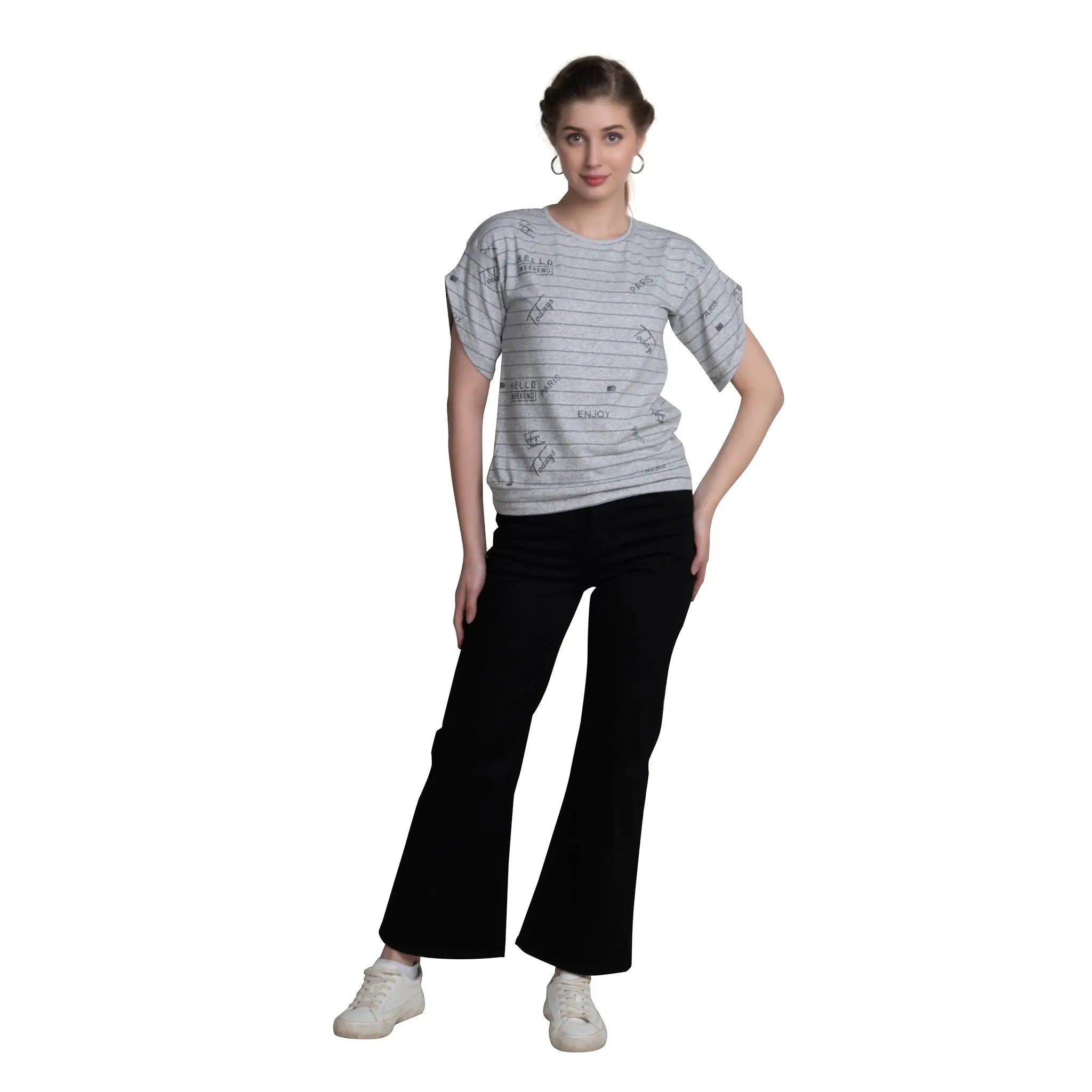 Ladies Cotton Typography T-shirt - Stylish Print for Every Occasion - ASTRON