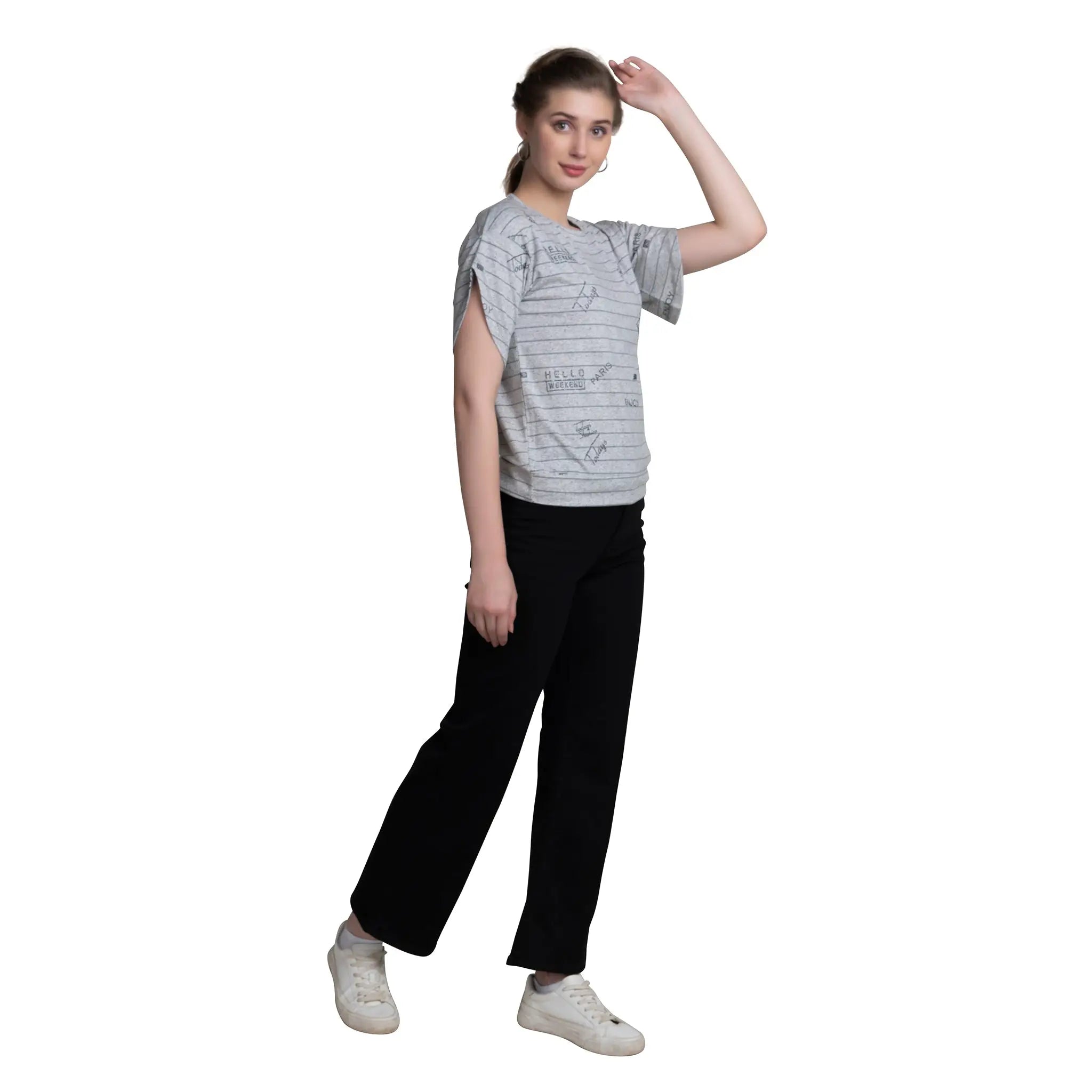 Ladies Cotton Typography T-shirt - Stylish Print for Every Occasion - ASTRON