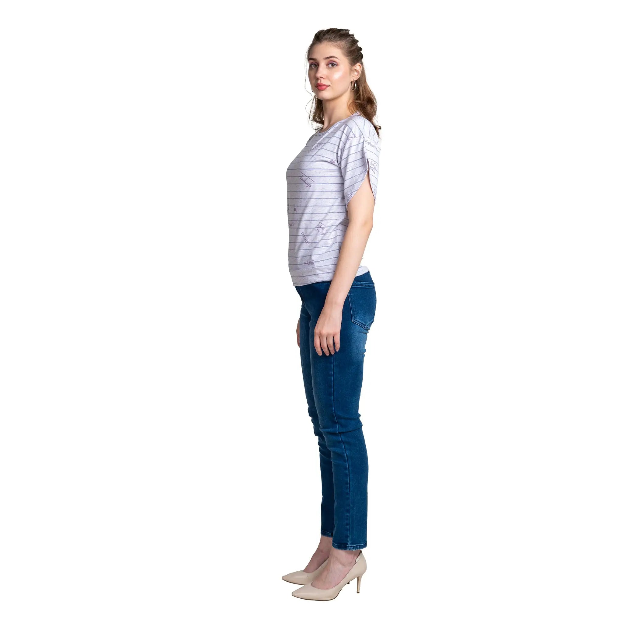 Ladies Cotton Typography T-shirt - Stylish Print for Every Occasion - ASTRON