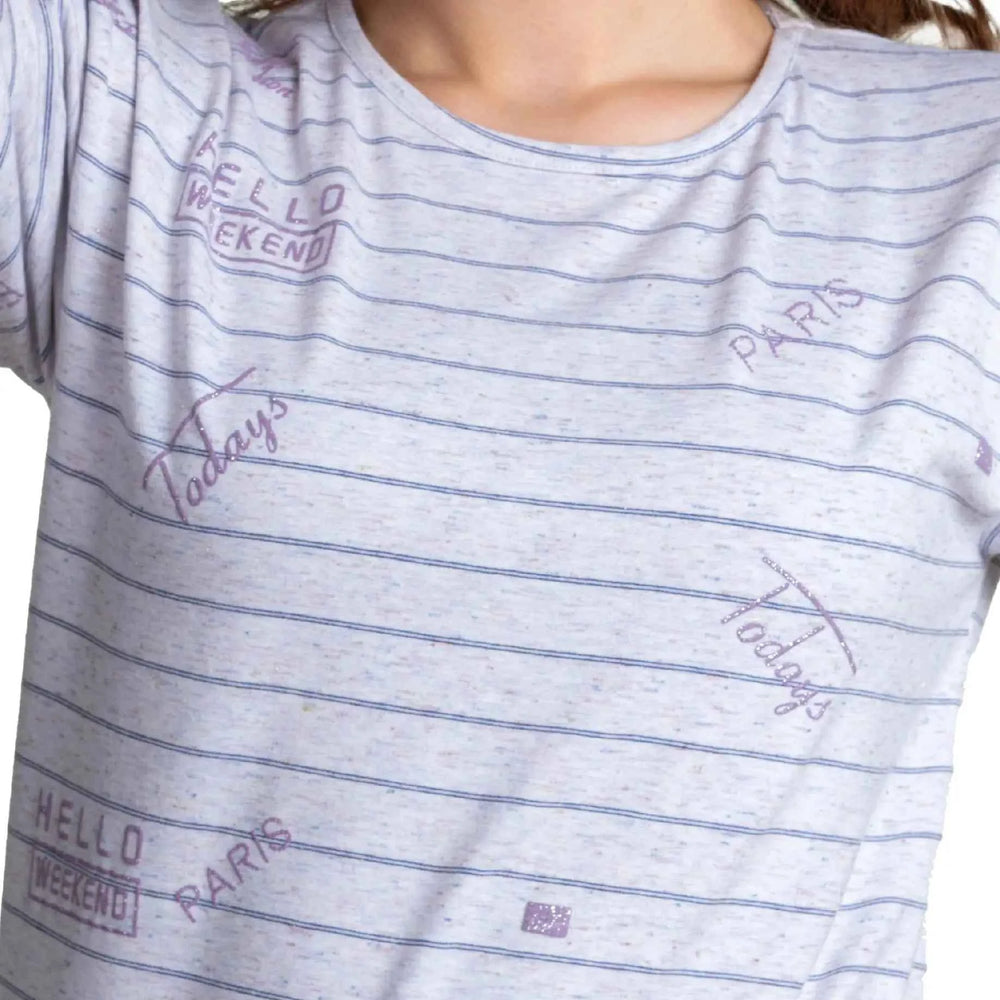 Ladies Typography Print Cotton T-shirt