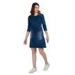 Knee Length Blue Denim Women's Tunic Dress