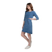 Knee Length Blue Denim Women's Tunic Dress