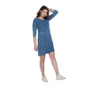 Knee Length Blue Denim Women's Tunic Dress