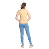 Flower Print Lemon Colour Round Neck T-shirt For Ladies