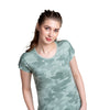 Ladies Camouflage Print Cap Sleeves Cotton T-shirt