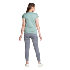 Astron – Camouflage Print Cap Sleeves Green Color Cotton T-Shirt for Women