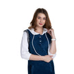 White Regular Fit Hoodie Denim Midi Dress For Women