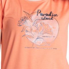 Women's Chest Print Half Sleeve Cotton T-shirt.