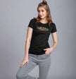 Black Round Neck Half Sleeve Ladies Cotton T-shirt