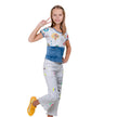 Girl's Half Sleeve Denim T-Shirt