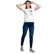 White Half Sleeves Printed T-shirt / Tee For Women