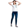 White Half Sleeves Printed T-shirt / Tee For Women