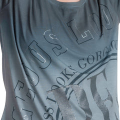 Astron – Printed Round Neck Blue Color Cotton T-Shirt for Women