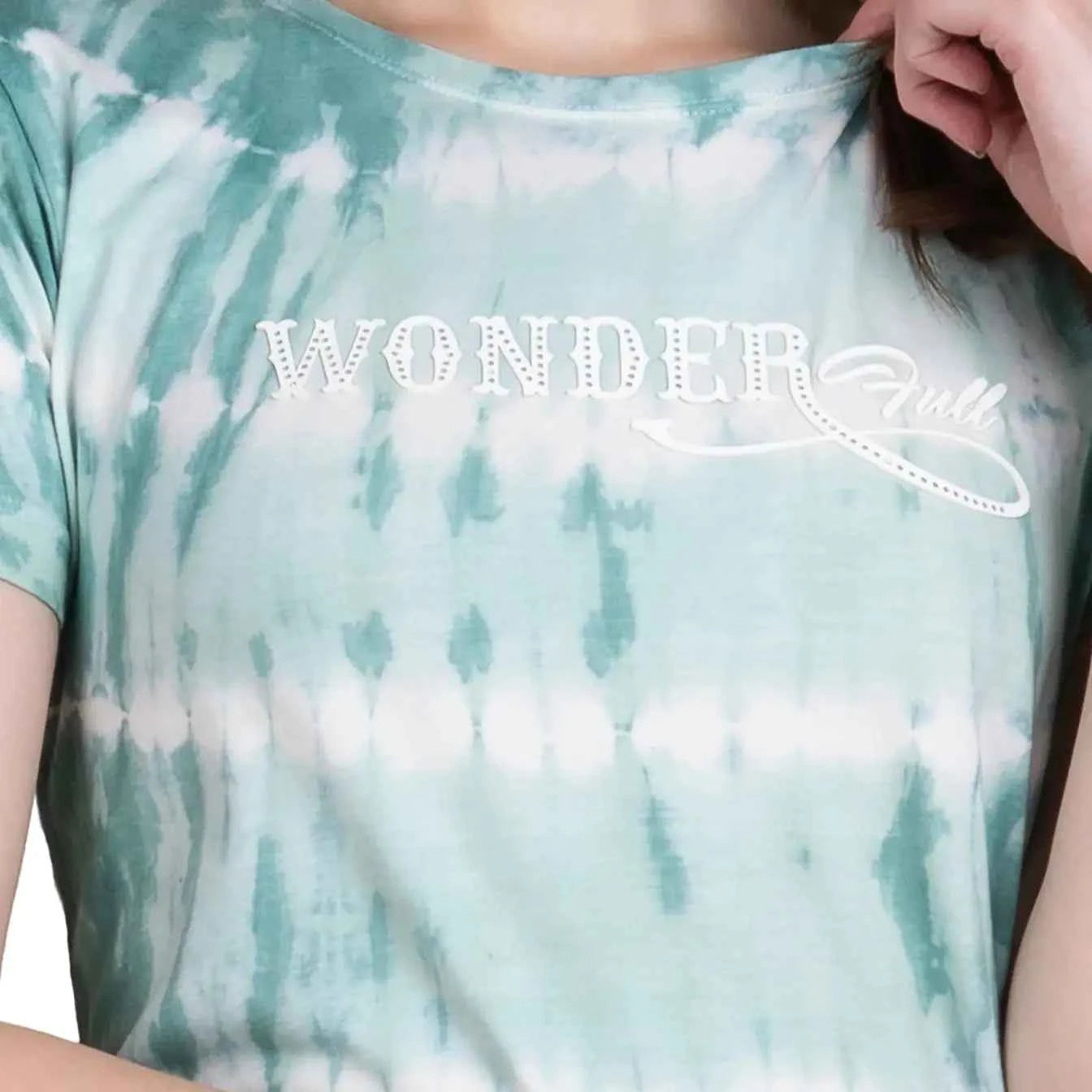 Astron – Tie-Dye Round Neck Cotton T-Shirt for Women