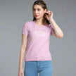 Women's Chest Printed light Purple colour T-shirt