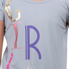 Cotton Half Sleeves Round Neck Girl's T-shirt