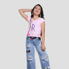 Pink Round Neck Girl's Tshirt - ASTRON