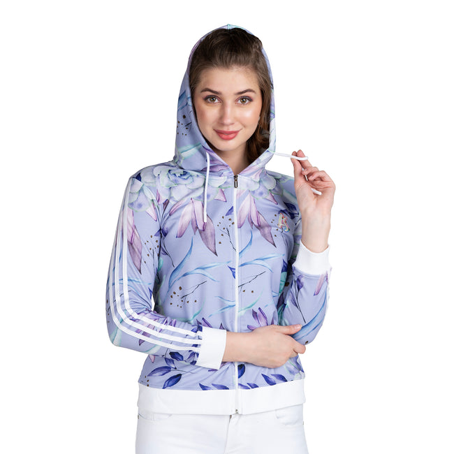 Floral Print Women's Full Sleeve Zip-through Hoodie