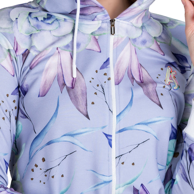 Floral Print Women's Full Sleeve Zip-through Hoodie