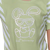 Bunny Print Elbow Sleeve Girl's T-shirt