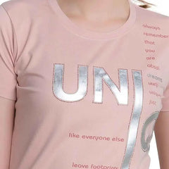 Ladies Typography Print Half Sleeve T-shirt