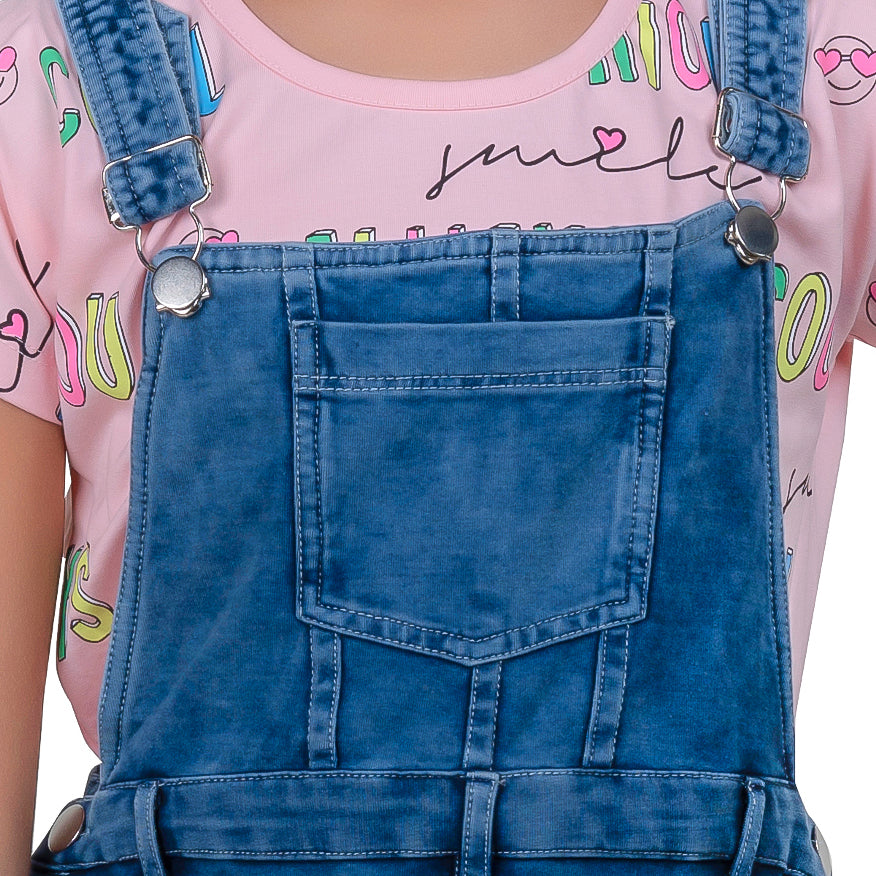 Dungaree For Girl's With Inner T-shirt