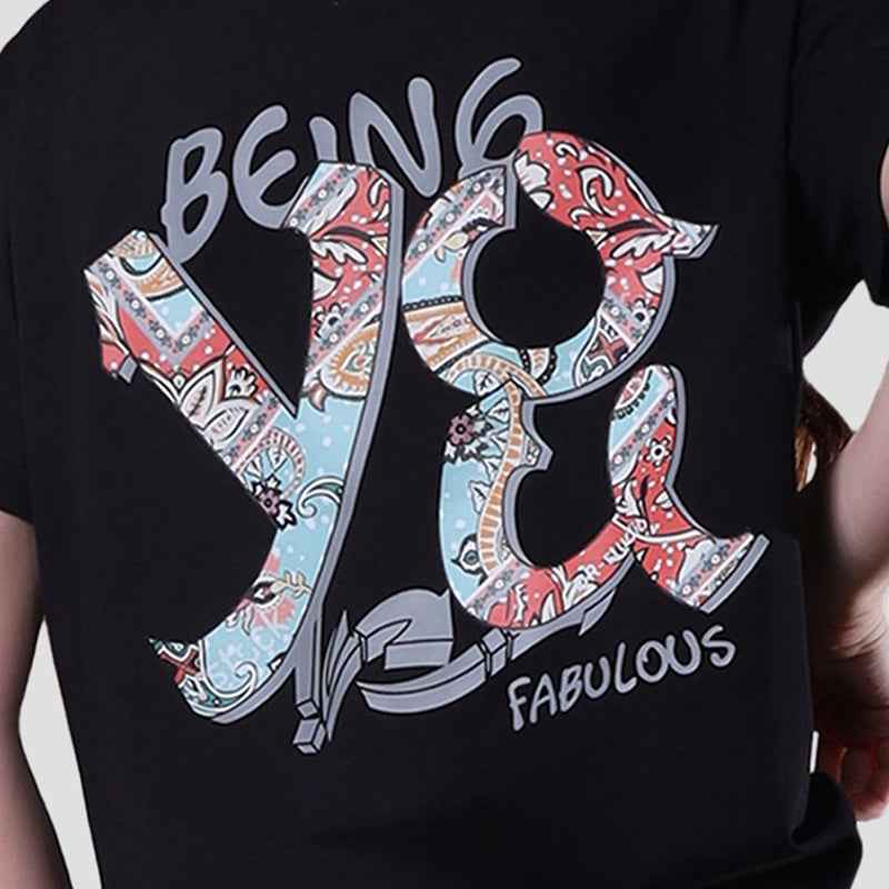 Printed Ladies T-shirt Black Color