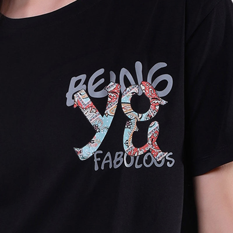 Printed Ladies T-shirt Black Color