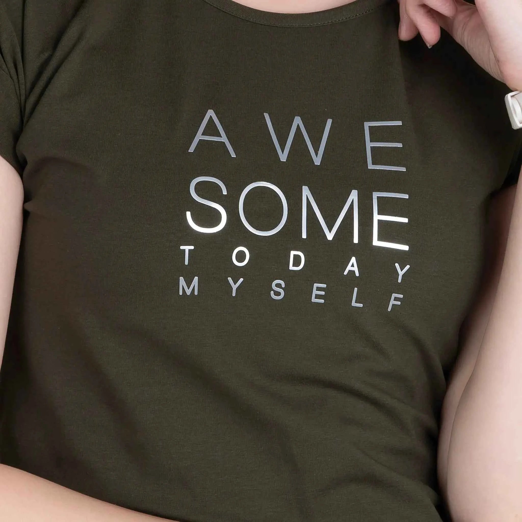 Astron – Round Neck Typography Print Cotton T-Shirt for Women