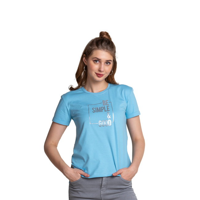 Round Neck Half Sleeve Cotton T-shirt For Women