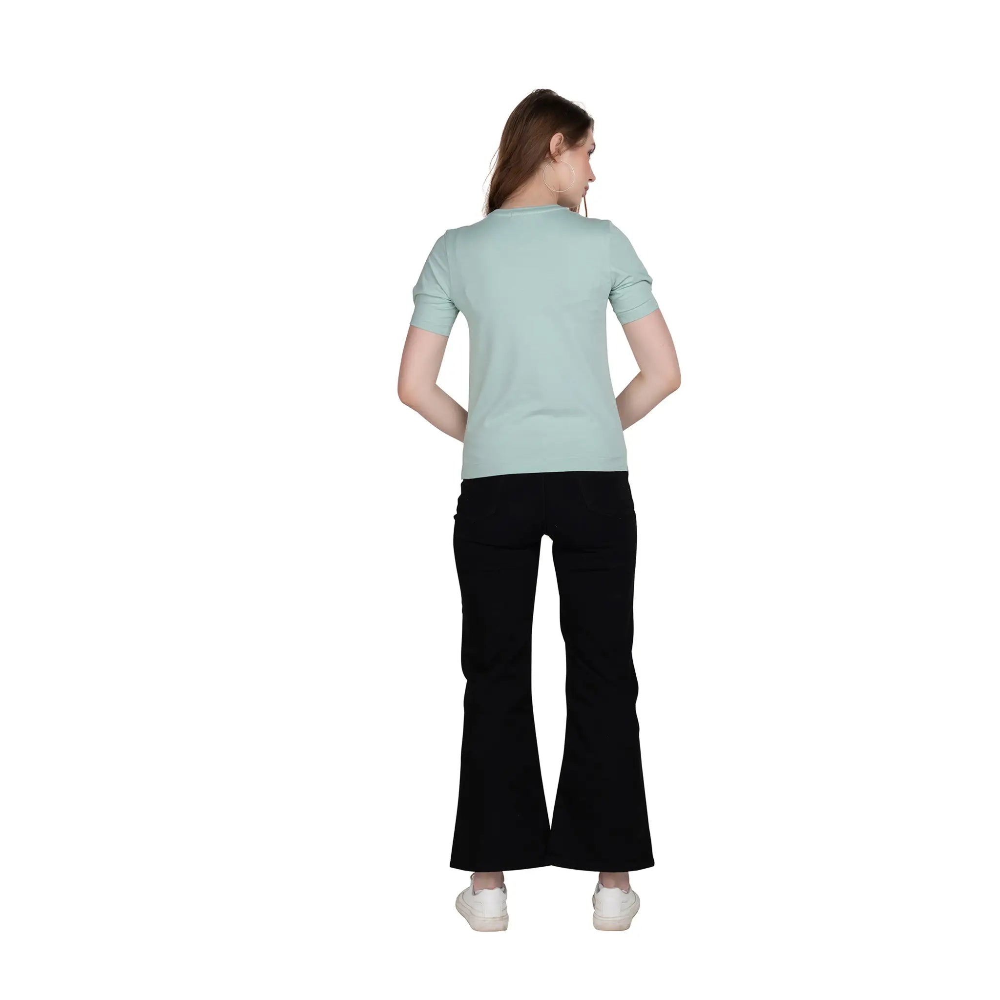 Astron Designer Printed Cotton T-Shirt for Women – Round Neck Half Sleeves - ASTRON
