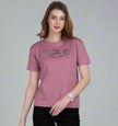 Boat Neck Printed Half Sleeves Cotton T-shirt / Tee For Women