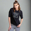 Boat Neck Printed Cotton T-shirt / Tee For Women