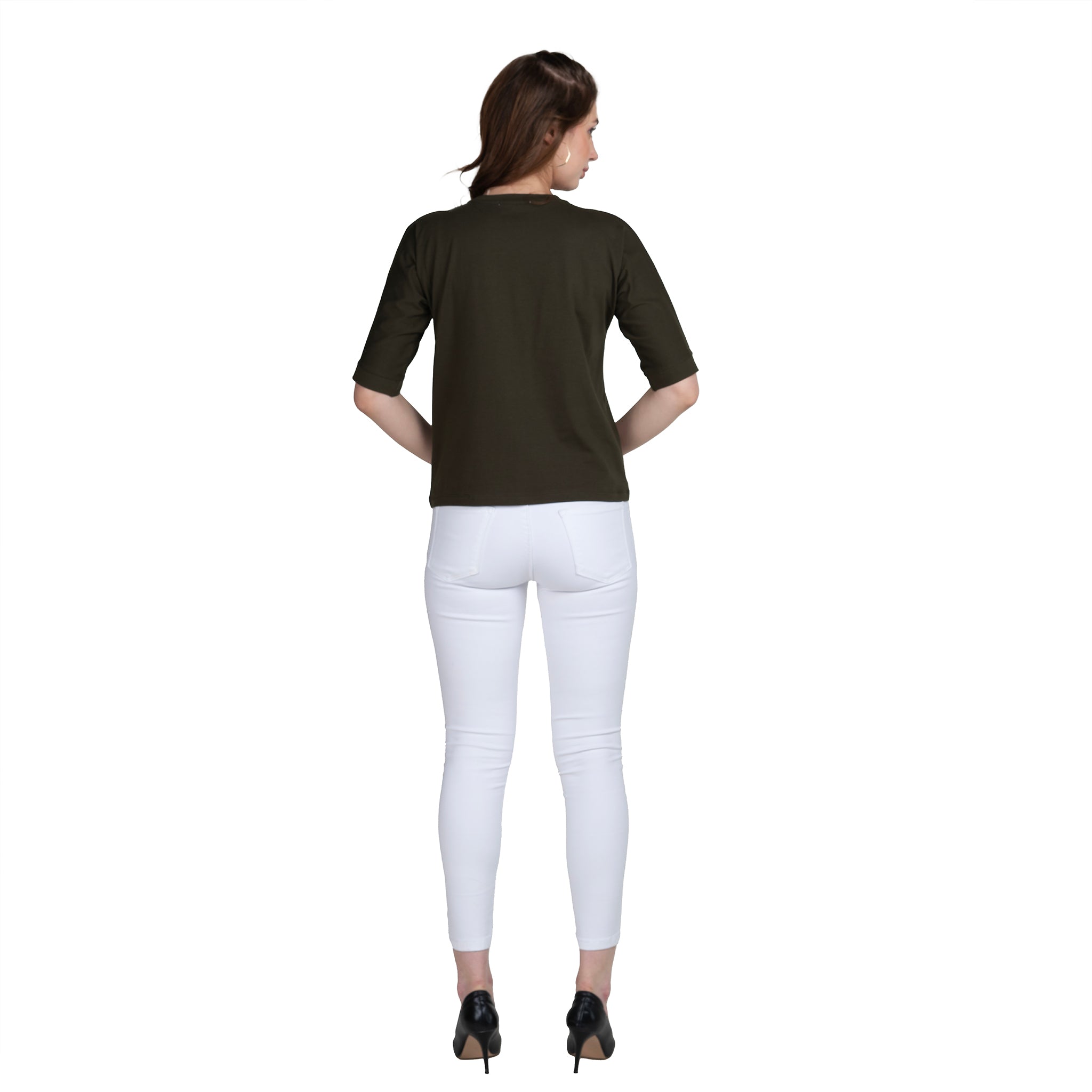 Astron – Boat Neck Printed Maroon Color Cotton T-Shirt for Women