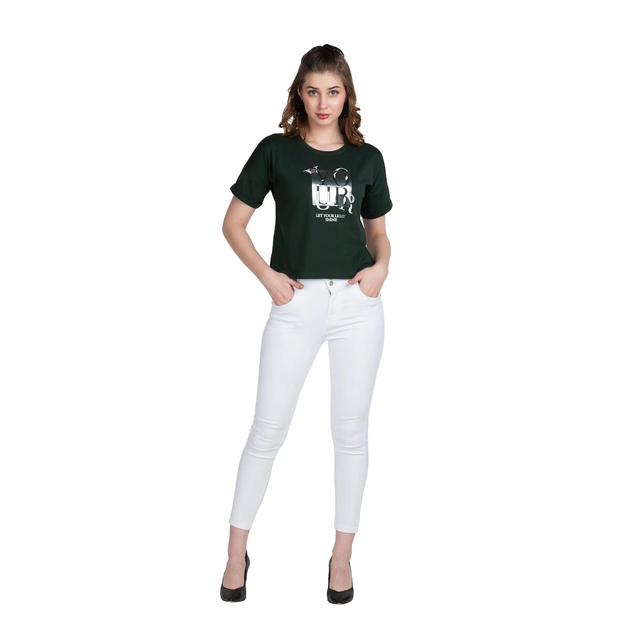 Astron Women's Cotton T-Shirt with Magyar Sleeves - ASTRON