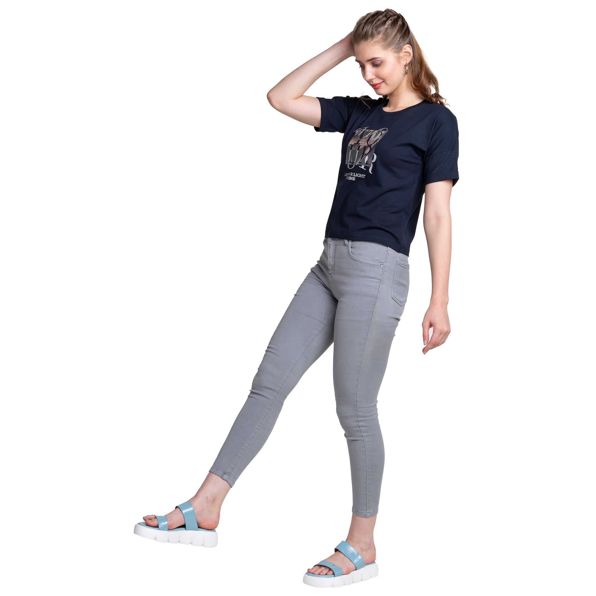 Astron – Women’s Magyar Sleeve Green Color Cotton T-Shirt
