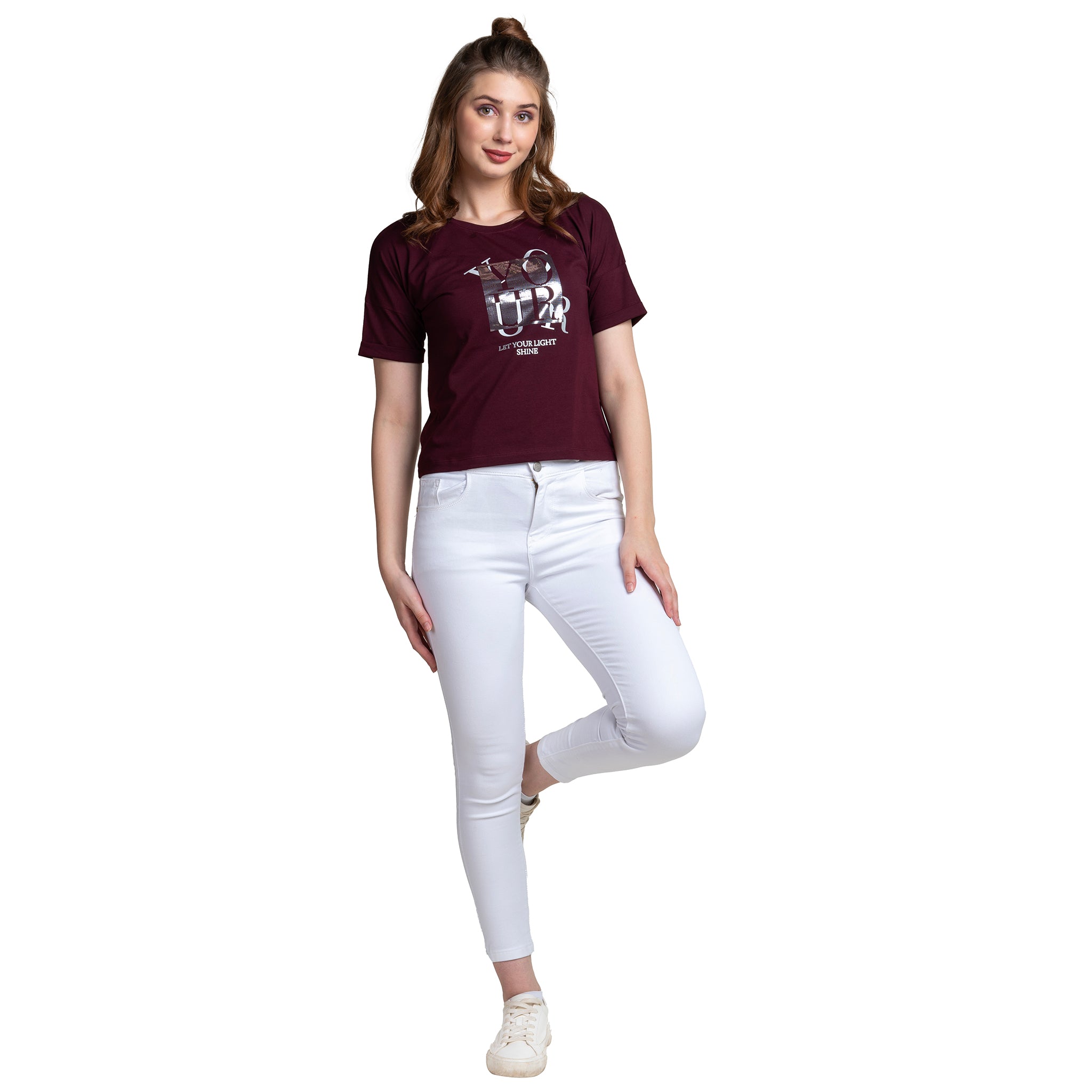 Astron – Women’s Magyar Sleeve Green Color Cotton T-Shirt