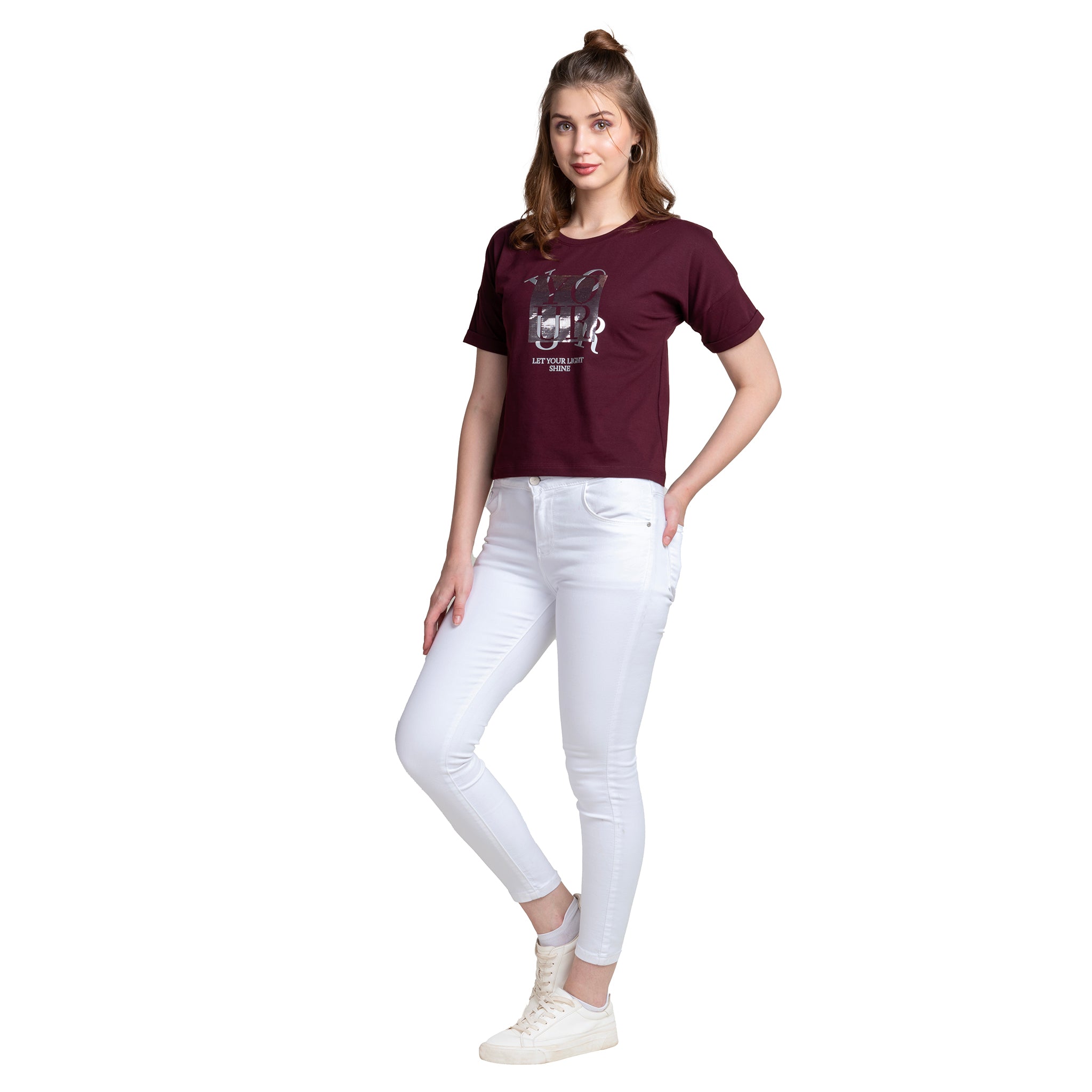 Astron – Women’s Magyar Sleeve Green Color Cotton T-Shirt